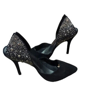 PELLE Moda Embellished Suede Heels